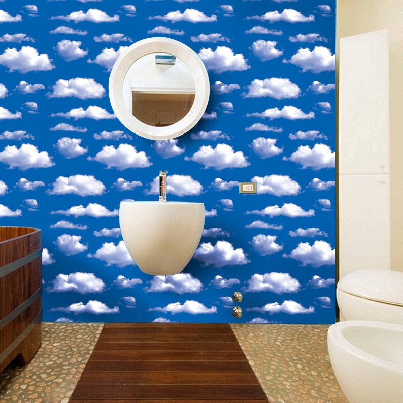 Wall Paper Sticker blue sky white cloud home decor nordic 