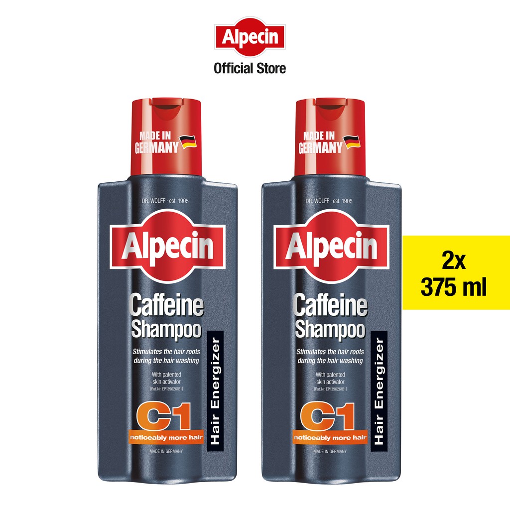 [Bundle of 2] Alpecin Caffeine Shampoo C1 (375ml) Men's Shampoo Against Hair Loss Shopee