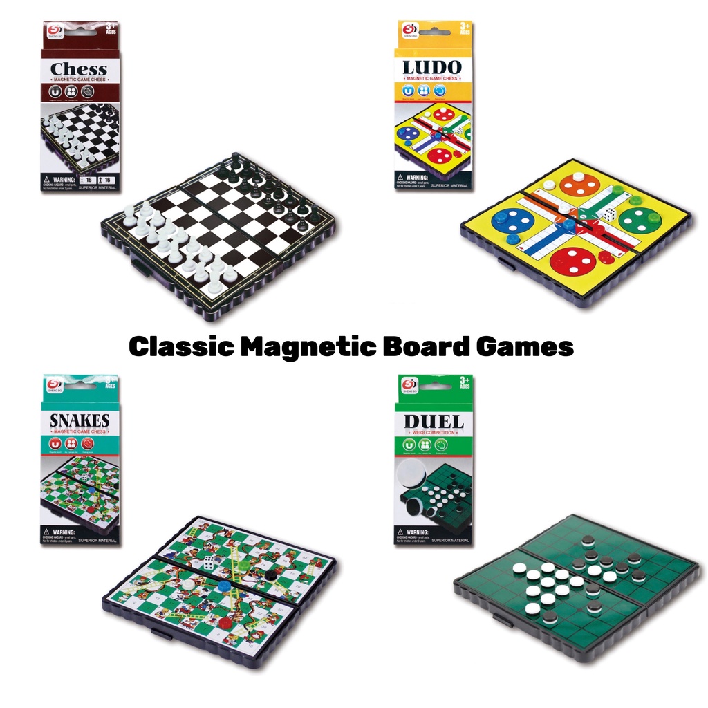 Portable Magnetic Classic Board Game Chess Set Snake and Ladders Airplane  Black and White Birthday Goodie Christmas Gift | Shopee Singapore