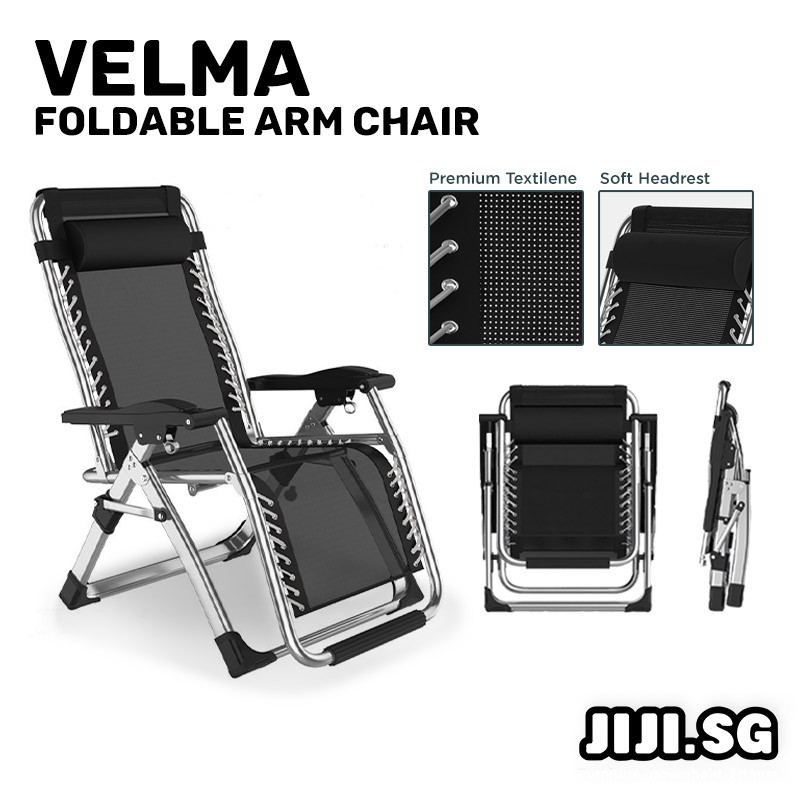 (JIJI.SG) VELMA Foldable Arm Chair Reclining Chair Shopee Singapore