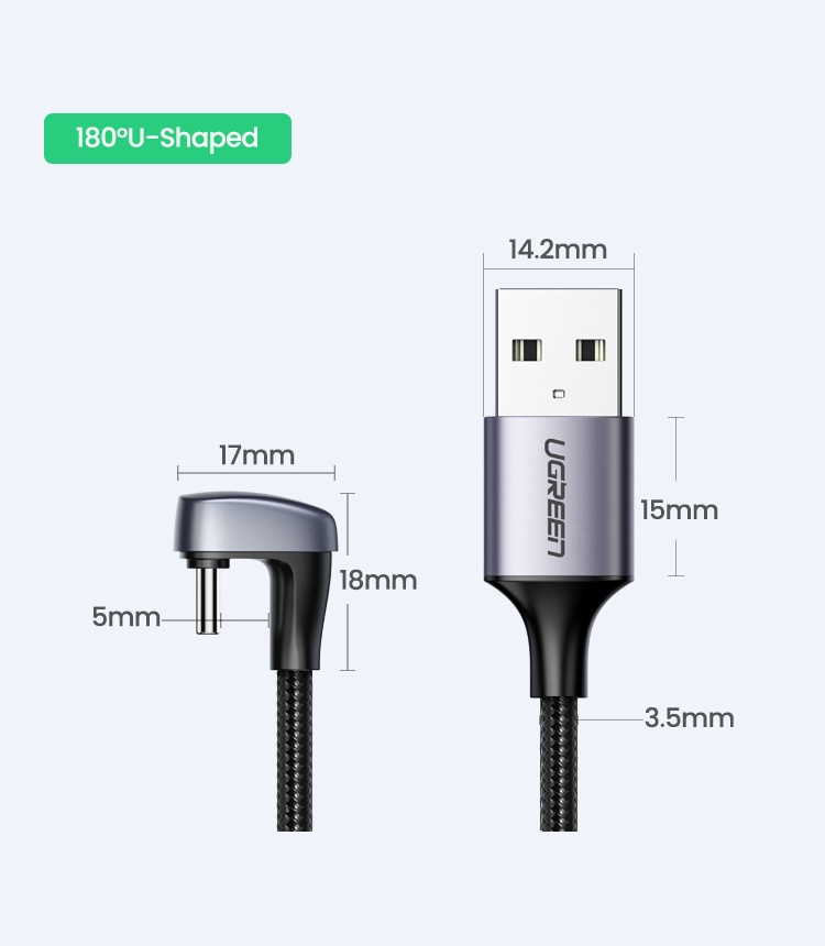 Ugreen Usb C Cable Right Angle Usb Type C Fast Charge Cable Degree