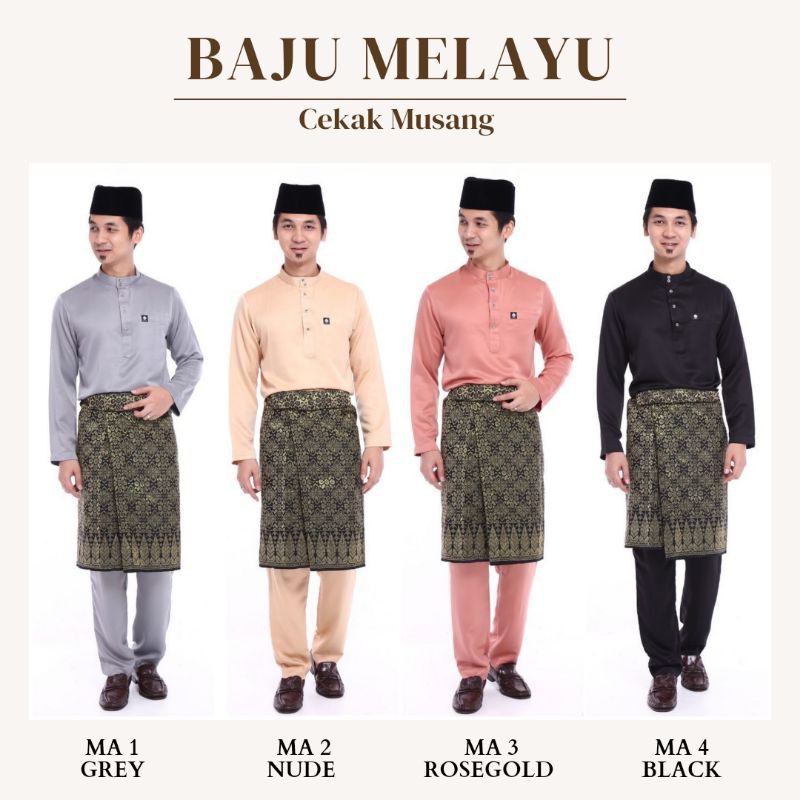 Shop Malaysia Xs 3xl Amran Ma1 Ma4 Baju Melayu Cekak Musang Baju Melayu Plus Size Baju Melayu Lelaki Dewasa Shopee Singapore