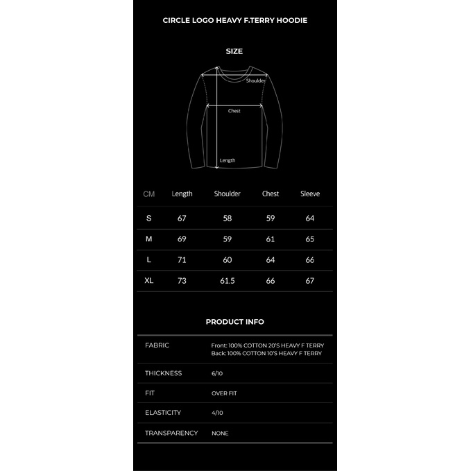 size chart jaket pull and bear