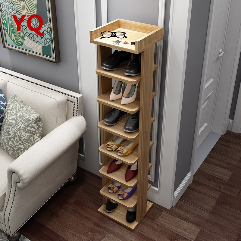 Wooden Shoe Racks For Household Entrances Vertical Simple Entry Shoe Racks Creative Small Shoe Cabinets Space Saving Shopee Singapore