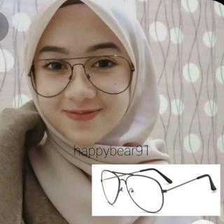 Shop Malaysia Murah Korean Cermin Mata Fesyen Artis Clear Vintage Spek Mata Wanita Spec Eyeglasses Sunglasses Shades Women Viral Shopee Singapore