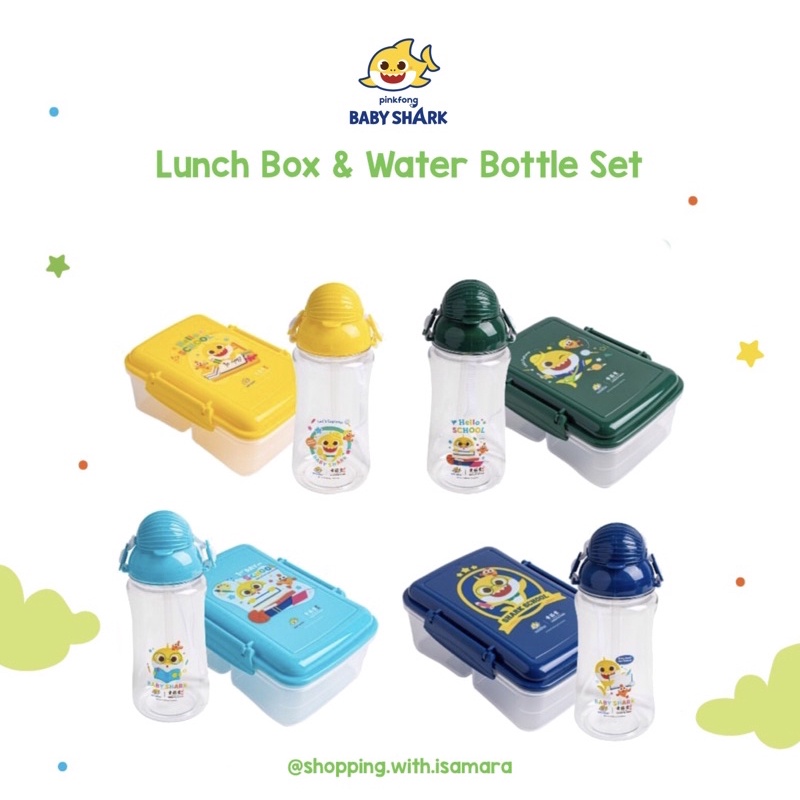 Pinkfong Baby Shark Lunch Box and Water Bottle Set / Places To Eat and