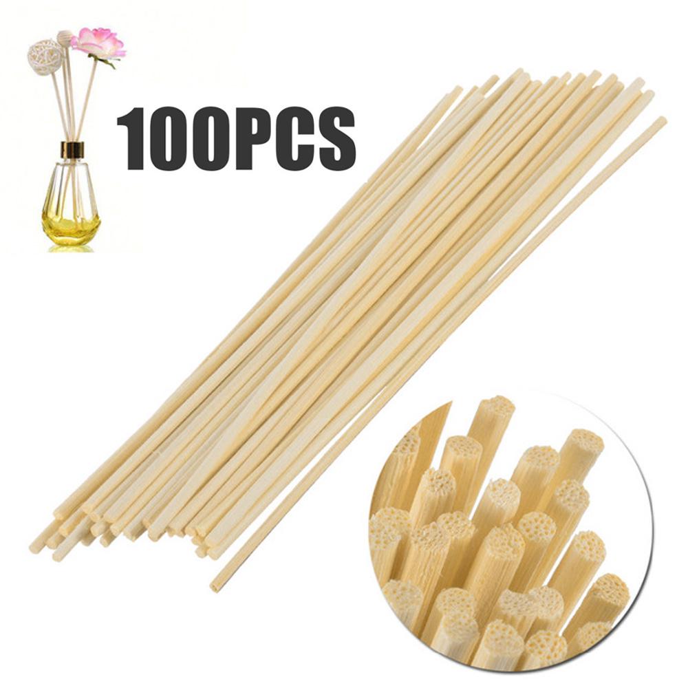 Useful Room 100pcs Reed Fragrance Rattan Perfume Aroma Essential Oils Natural Refill Home Office Oil Diffuser Sticks #0