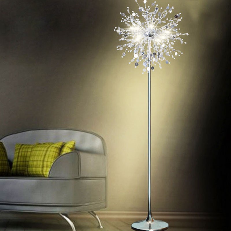 Modern Crystal Standing Lamp Stainless Steel Led Floor Lamps For