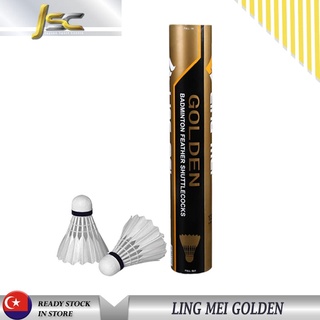 Ling Mei Shuttlecock Badminton Black/ Dimgray/ Golden Feather ...