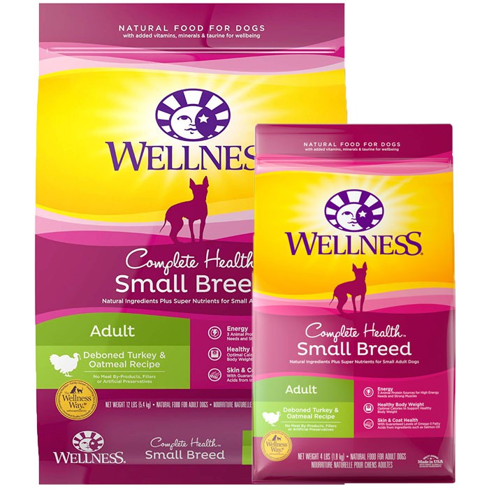 wellness small breed complete health adult turkey & oatmeal recipe dry dog food