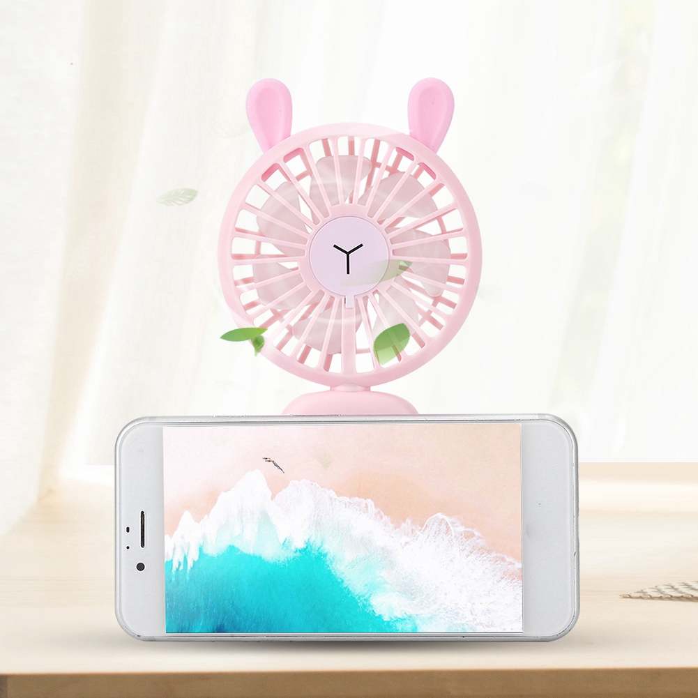 Mini Portable Mobile Game Handheld Fan USB Rechargeable W// Suction Cup Fold