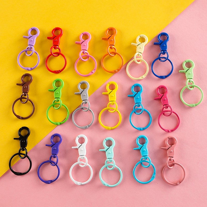 15 Colors Keychains Lobster Clasps Hooks Key Chain Key Rings For DIY ...