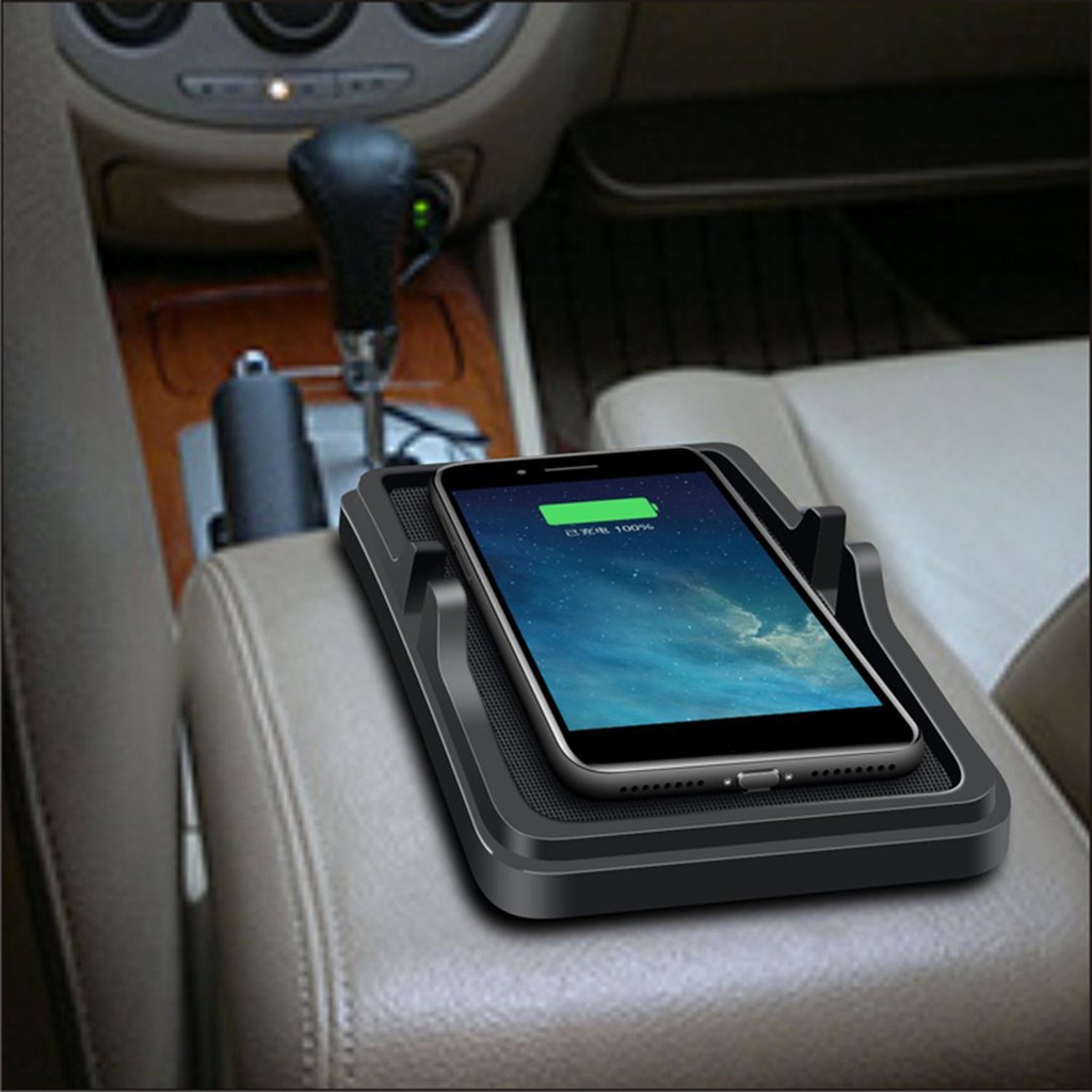 C6 Qi Car Wireless Charger Anti Slip Silicone Mat Mobile Phone