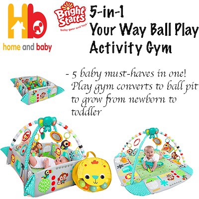 bright starts 5 in 1 activity play gym & ball pit