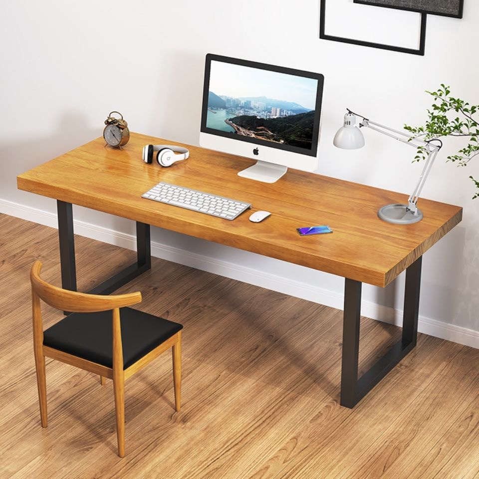 Solid Wood Computer Desk Desktop Home Bedroom Double Gaming Table