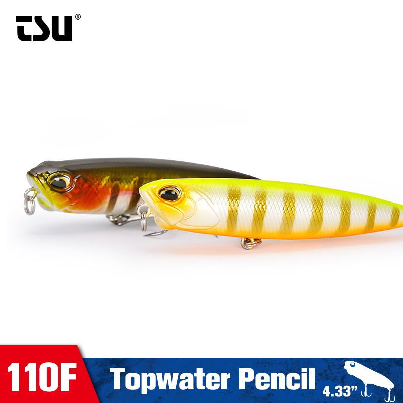 Tsurinoya Top Water Pencil 11cm 20 5g Long Distance Throwing Fishing Lure Isca Artificial Bass Bait Snakehead Lure 3d Eyes Shopee Singapore