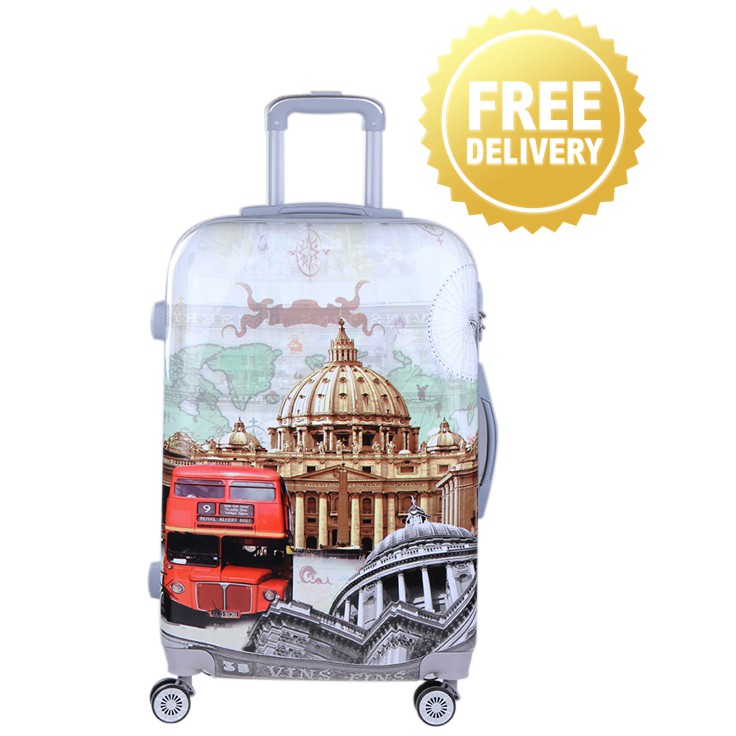 Luggage. Printed. Europe Tour (077). Cabin size 20" Shopee Singapore