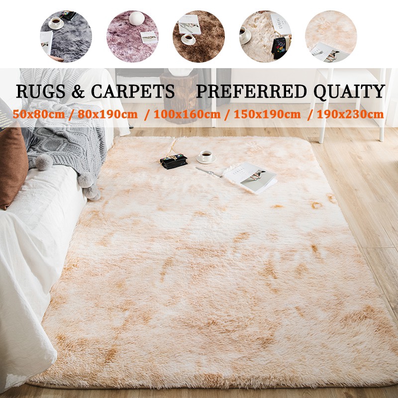 Ready Stock Fluffy Floor Area Mat Carpet Rugs For Living Room