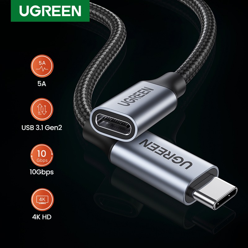 UGREEN USB C Extension Cable USB Type C 3.1 Gen 2 Male to Female Fast