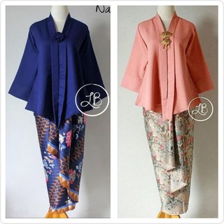 Image of Modern Javanese Blouse Suit Floy Lice New Navy And Other