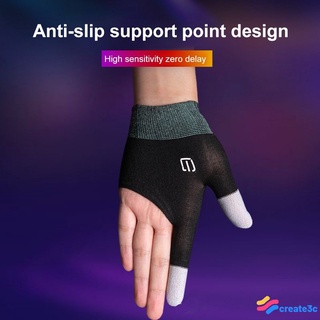 Gaming gloves, sweat-proof and breathable, reduce friction and high sensitivity. The touch finger is made of high-sensitivity nano-silver fiber material, and the dot-shaped silicone palm is non-slip design. It supports all mobile phones creat3c