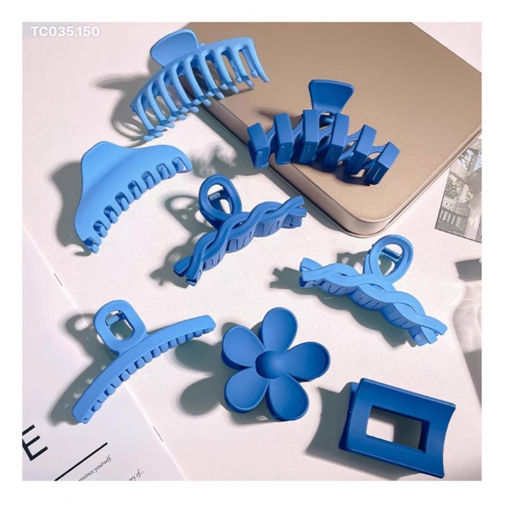 Set kẹp tóc Maihouse nhiều kiểu dáng xinh xắn lớn nhỏ màu xanh lá xanh biển xanh bơ trẻ trung - TC035
