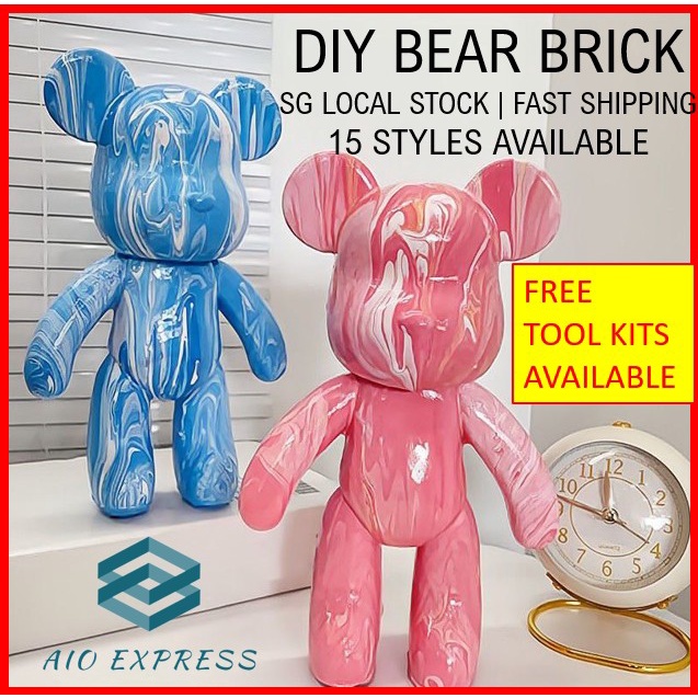 [Cheapest SG STOCK+Free Tools] DIY Fluid Painting Bearbrick Model