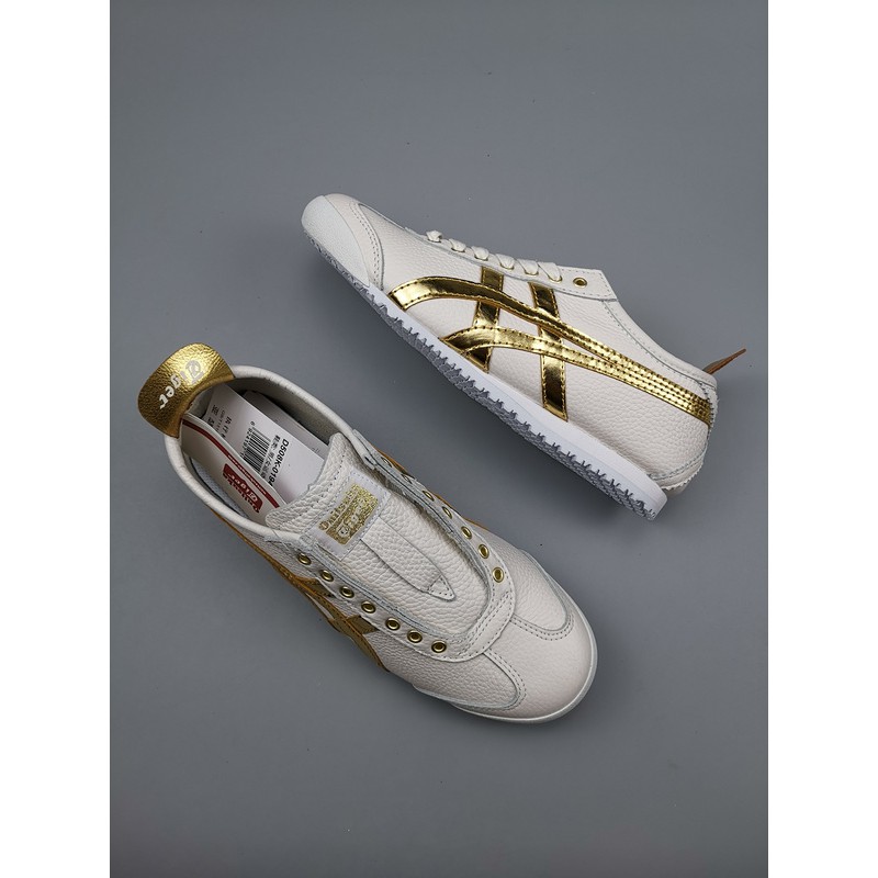 onitsuka white and gold