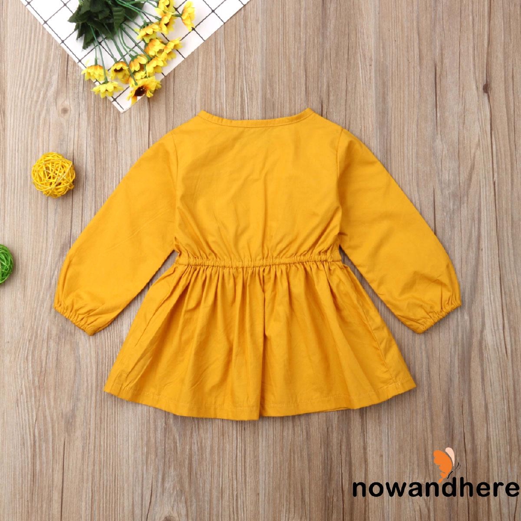 Kids Baby Girl Clothes Long Sleeve Dresses Shopee Singapore