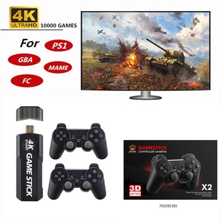 GD10 Game Stick 4K 2022 New Retro 4K Video Game Console 2.4G Wireless Controllers HD EmuELEC4.3 System Over 40,000Games Build-In