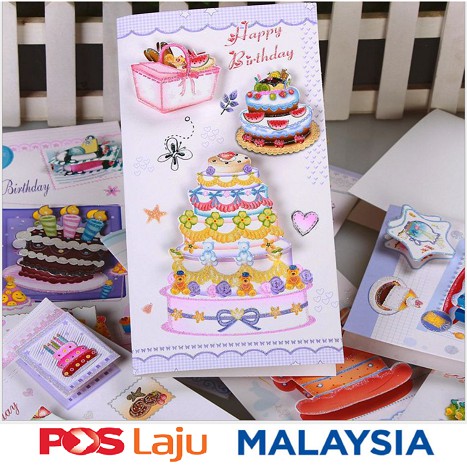 Blesiya 9 Pack Happy Birthday Card Cake Patterns Pop Up Greeting Cards