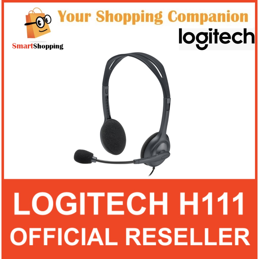 (Original) Logitech H111 Stereo Headset black 1 Year Singapore Warranty