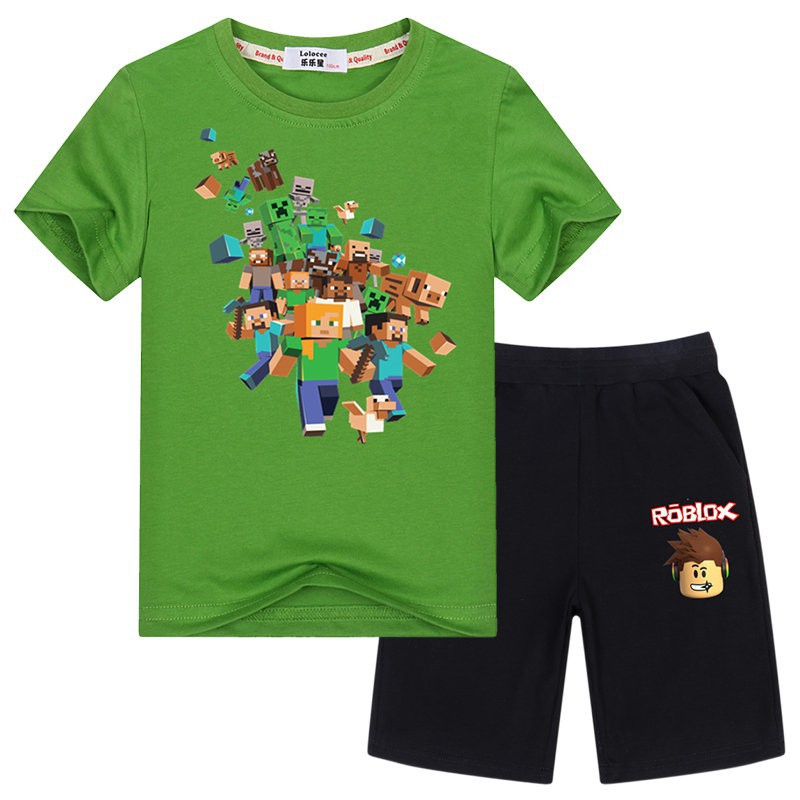 Roblox Shorts Minecraft Tshirts Sets Kids Fashion Games Clothes Sets - boys roblox characters t shirt glow in the dark video game