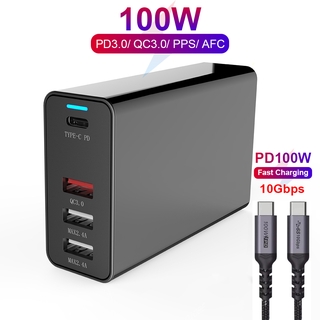 4 Ports 100W Quick Charge 3.0 Fast USB Charger Wall For Lenovo Notebook Charger Adapter USB C PD Charging Station