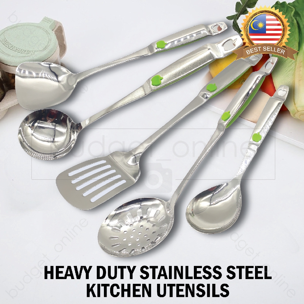 Stainless Steel Cooking Utensils Ladle Turner Spatula Spoon Skimmer Shopee Singapore