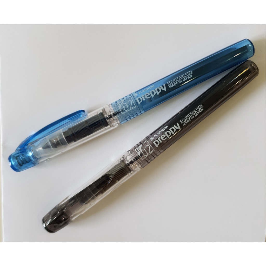 2 pen 2 refill Platinum Preppy PSQ-400 0.2mm Fountain Pen W/cap Blue Japan 