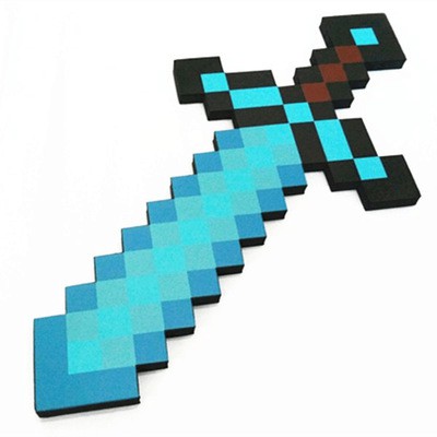 Minecraft Blue Diamond Sword Eva Weapon Game Play Small Size Shopee Singapore