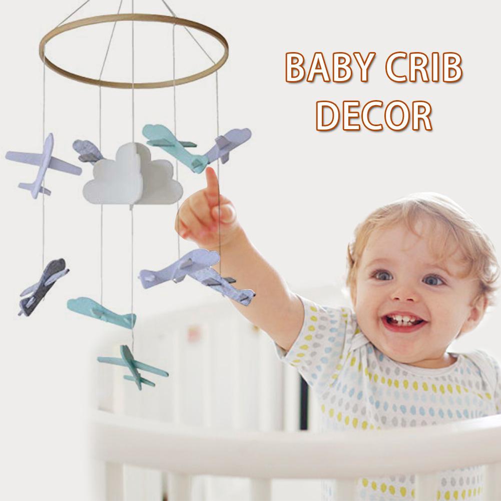 Lu Baby Crib Mobile Airplance Clouds Felt Baby Ceiling Hanging Nursery Decor Shopee Singapore