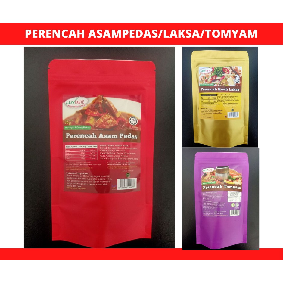 Luvtaste Perencah Asam Pedas Kuah Laksa Tomyam Sedap 70gram Shopee Singapore