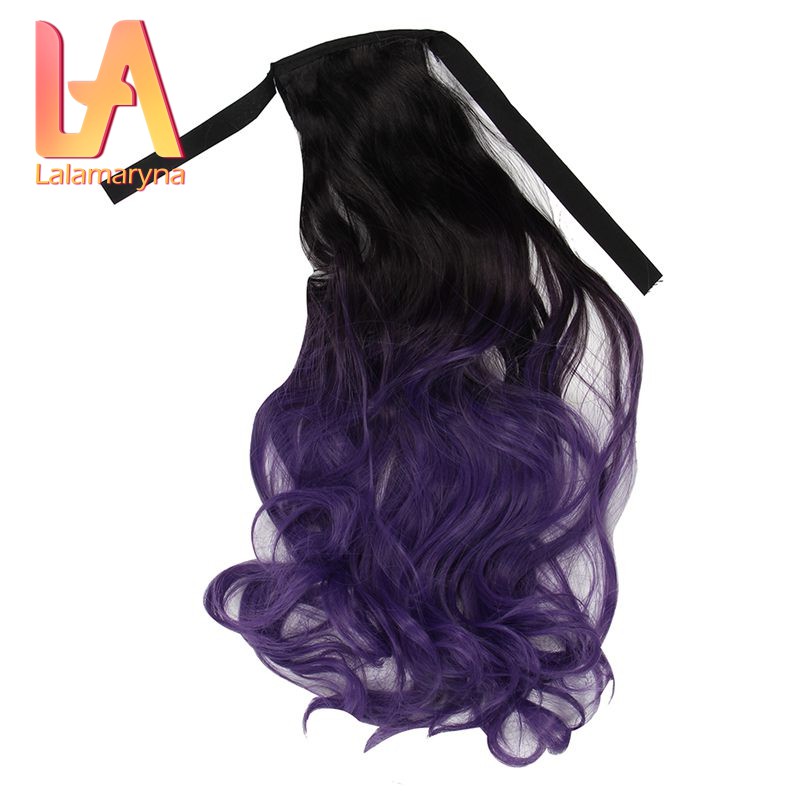 La Curly Body Wave Hair Extensions Highlight Weft Black Purple