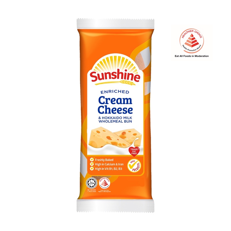 Sunshine Enriched Cream Cheese & Hokkaido Milk Wholemeal Cream Bun 65G Shopee Singapore