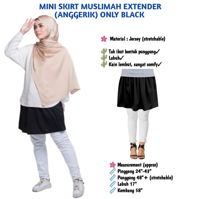 Mini skirt extender muslimah hotsell