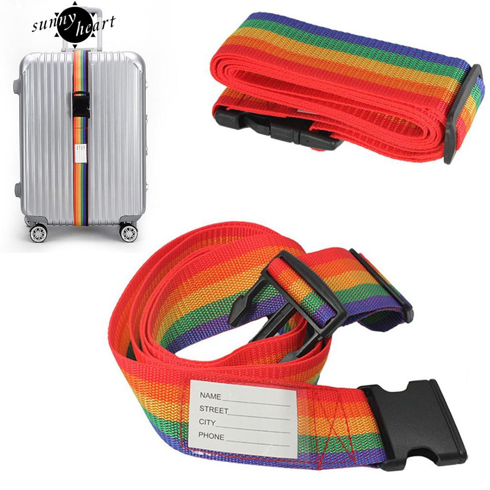 rainbow suitcase strap