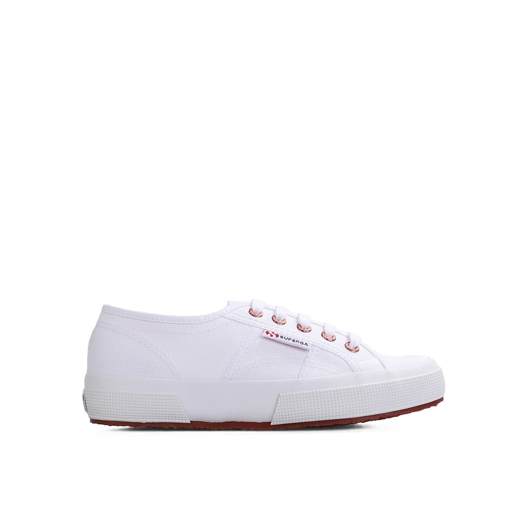 white and rose gold superga