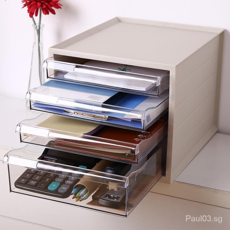 Desktop File Storage Acrylic A4 Paper File Cabinet Desktop Storage Box ...