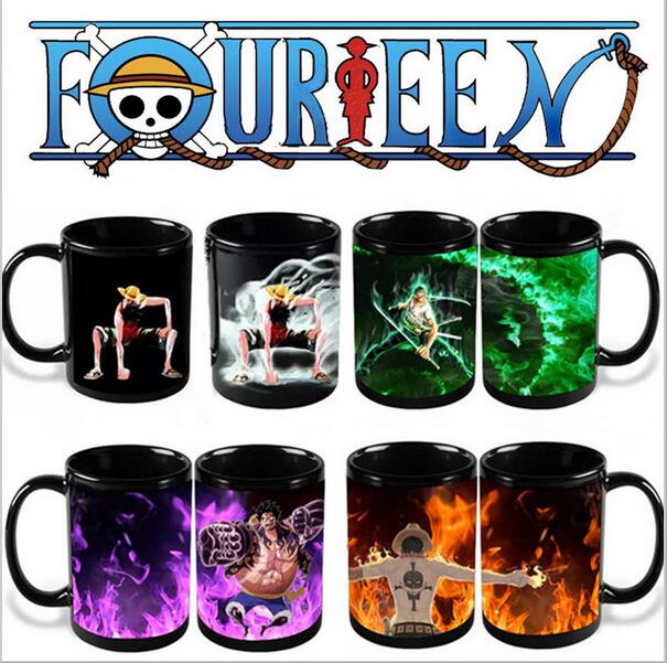 Anime One Piece Coffee Mugs Heat Sensitive Tea Milk Cup Black Color Changing  Magic Cup In Stock LY | Shopee Singapore