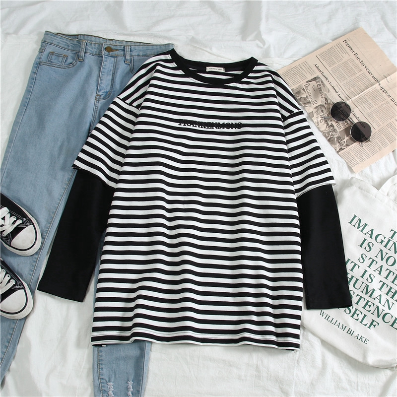 white baggy long sleeve top