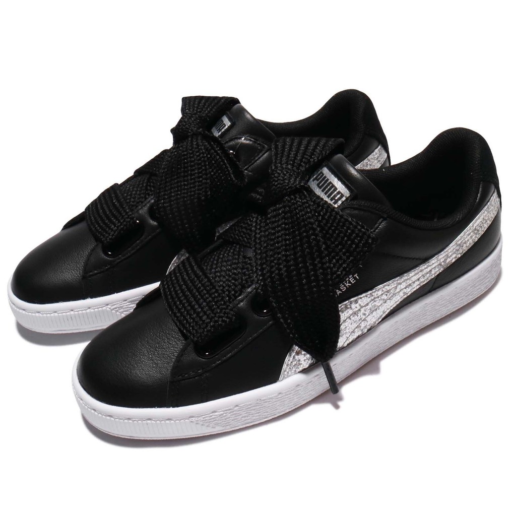 puma basket heart silver