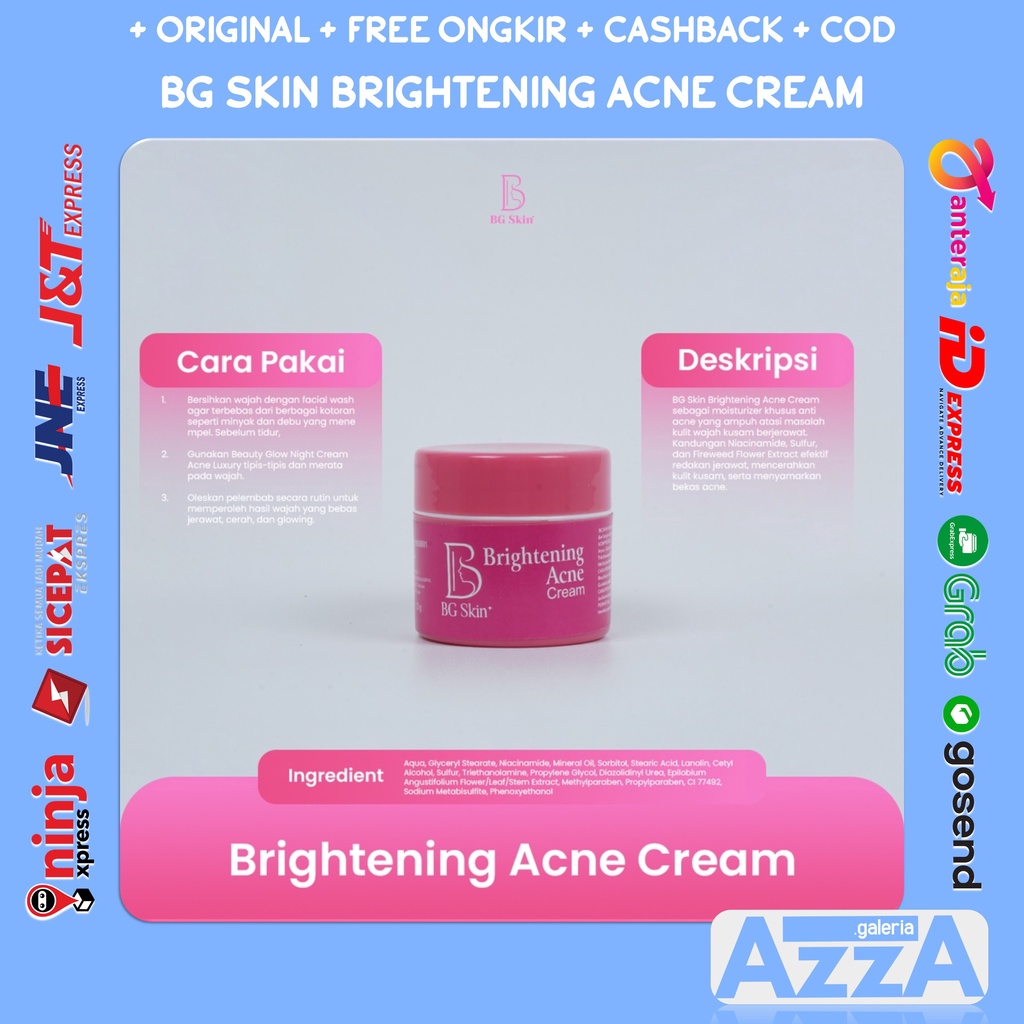 Bg SKIN BRIGHTENING ACNE CREAM As A Special MOISTURIZER ANTI ACNE SKIN