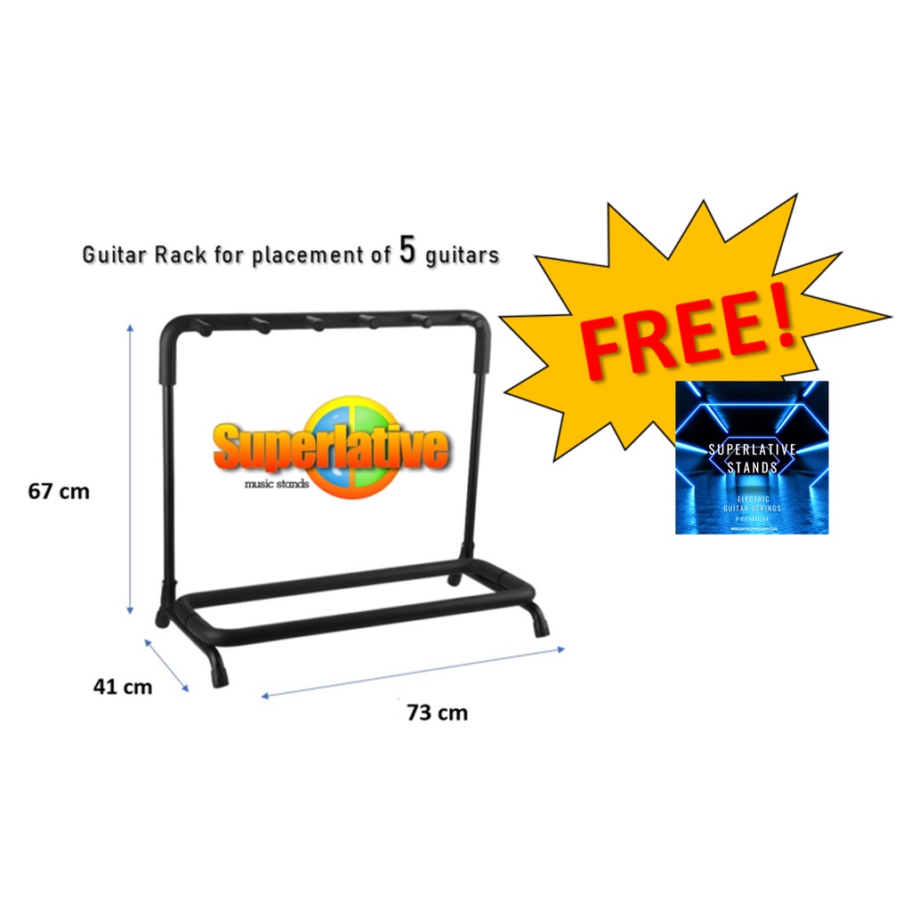 Guitar Stand For 5 Guitars Multi Guitar Rack Electric/Acoustic Guitars For Guitarists Black
